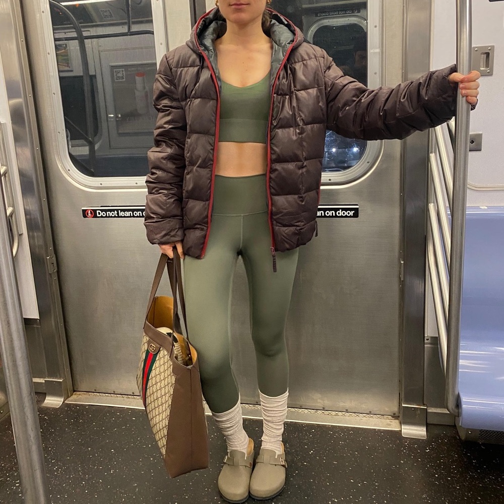 Zara burgundy puffer jacket